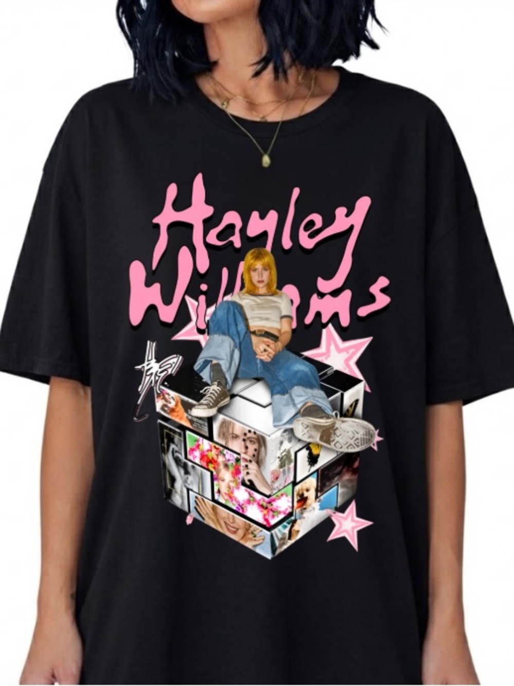 Hayley Williams Paramore Pop Singer Rock Band Vintage Black T-Shirt